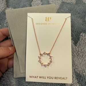 BP Bomb Party Elegant Rose Gold Necklace with Crystal Accents